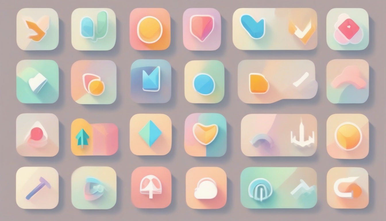 A of several colorful app icons connected by curved arrow...