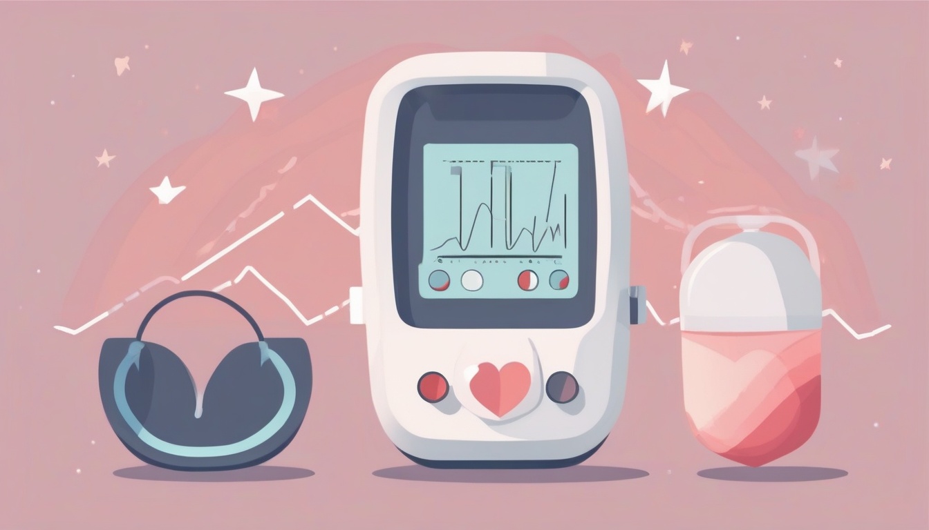 A of a heart rate monitor waveform next to a blood pressu...