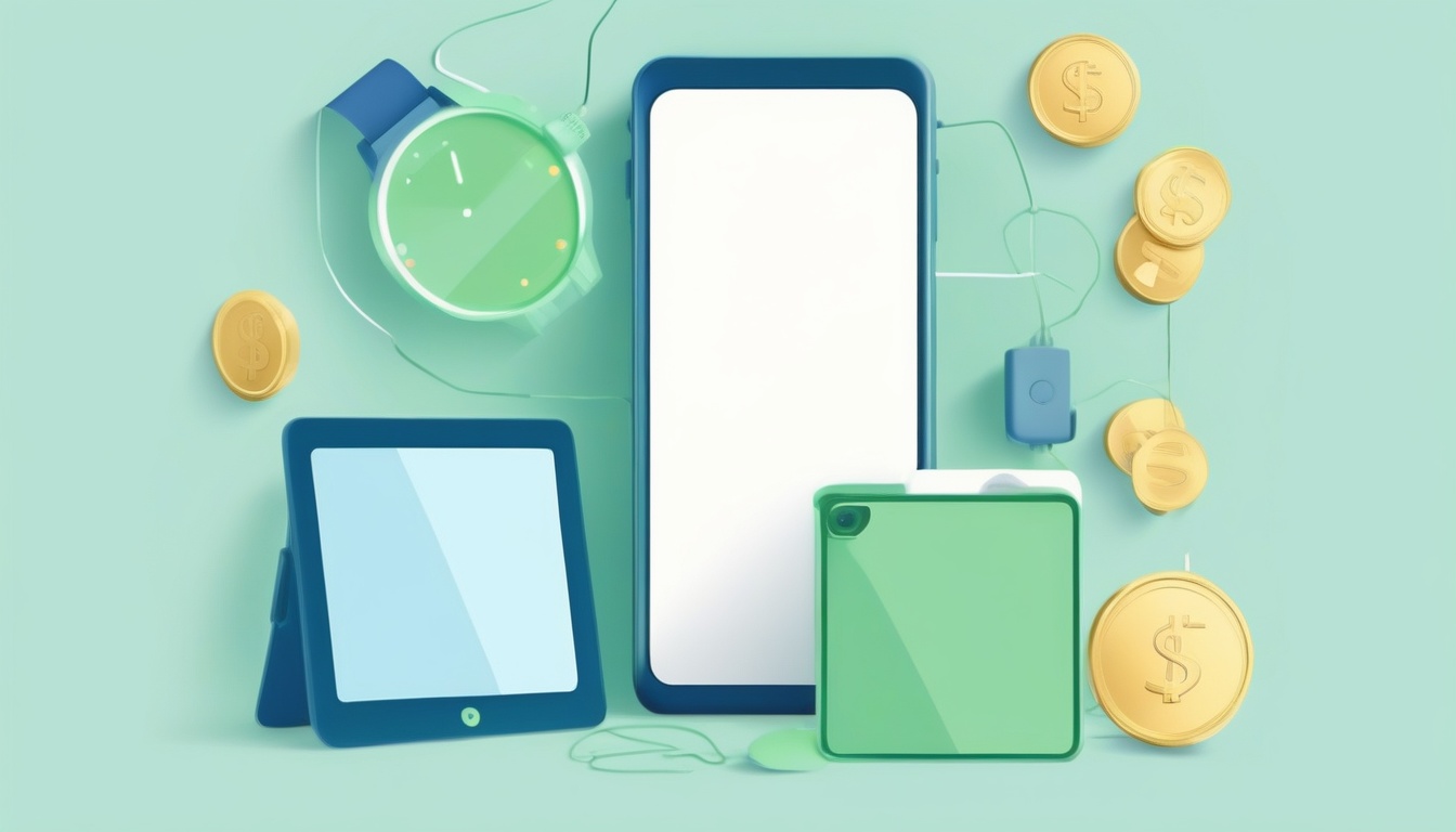 A of a price tag with coins stacked nearby and interconne...