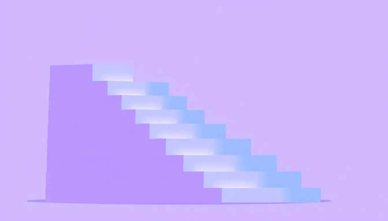 A of layered geometric blocks ascending like stairs with ...