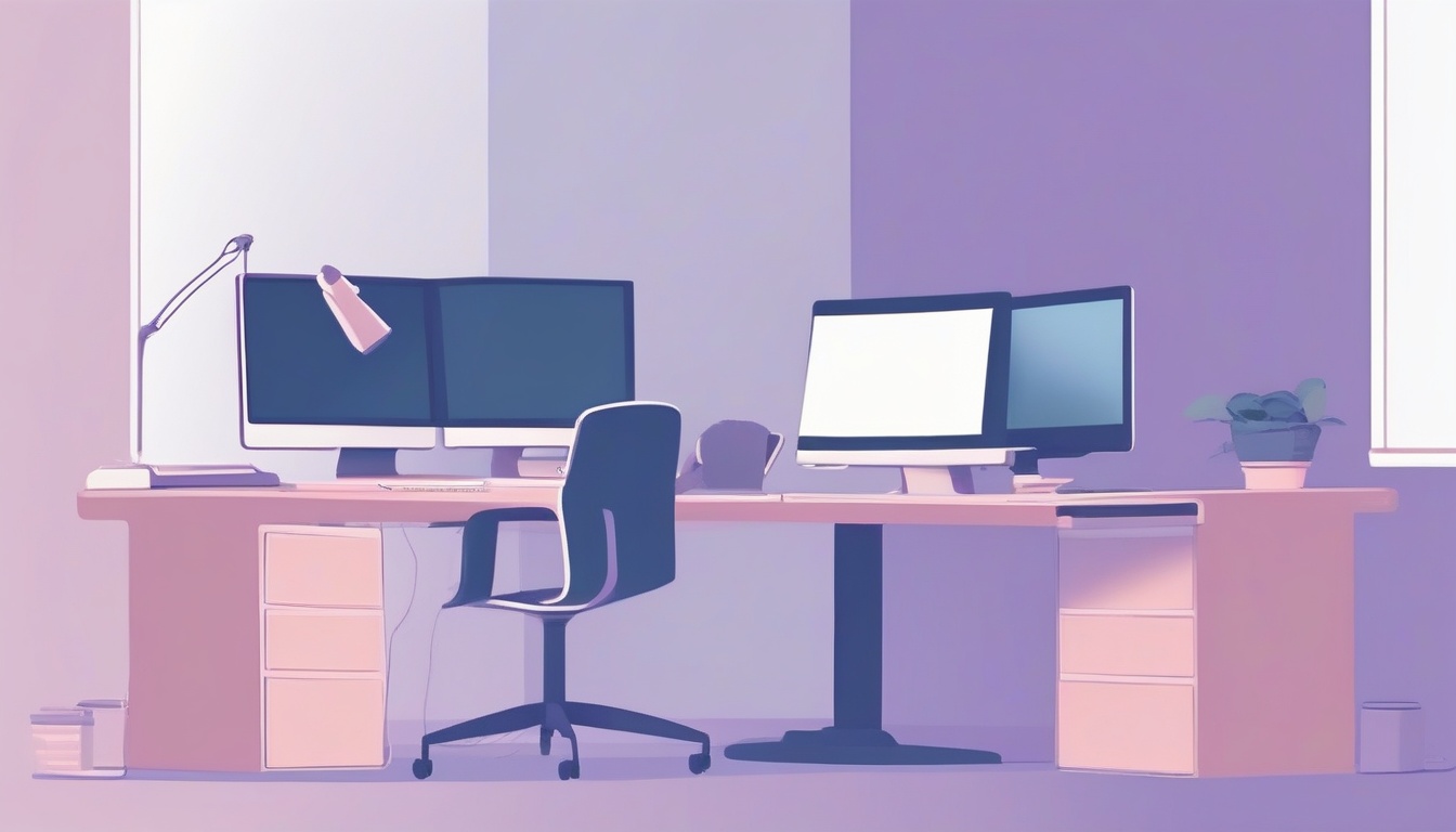 A of two different minimalist desk setups side by side