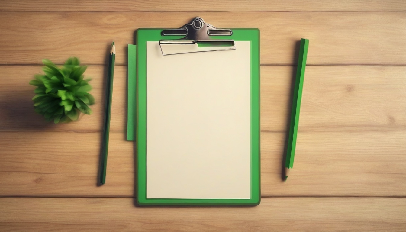 클립보드에 초록색 체크 표시와 연필이 있는 모습