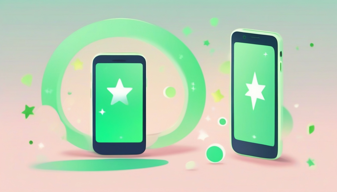 A of a smartphone with a glowing green checkmark on the s...