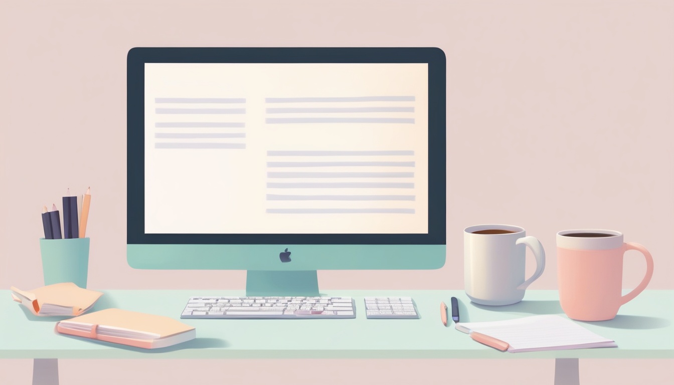 깔끔한 데스크 위에 빛나는 모니터 화면