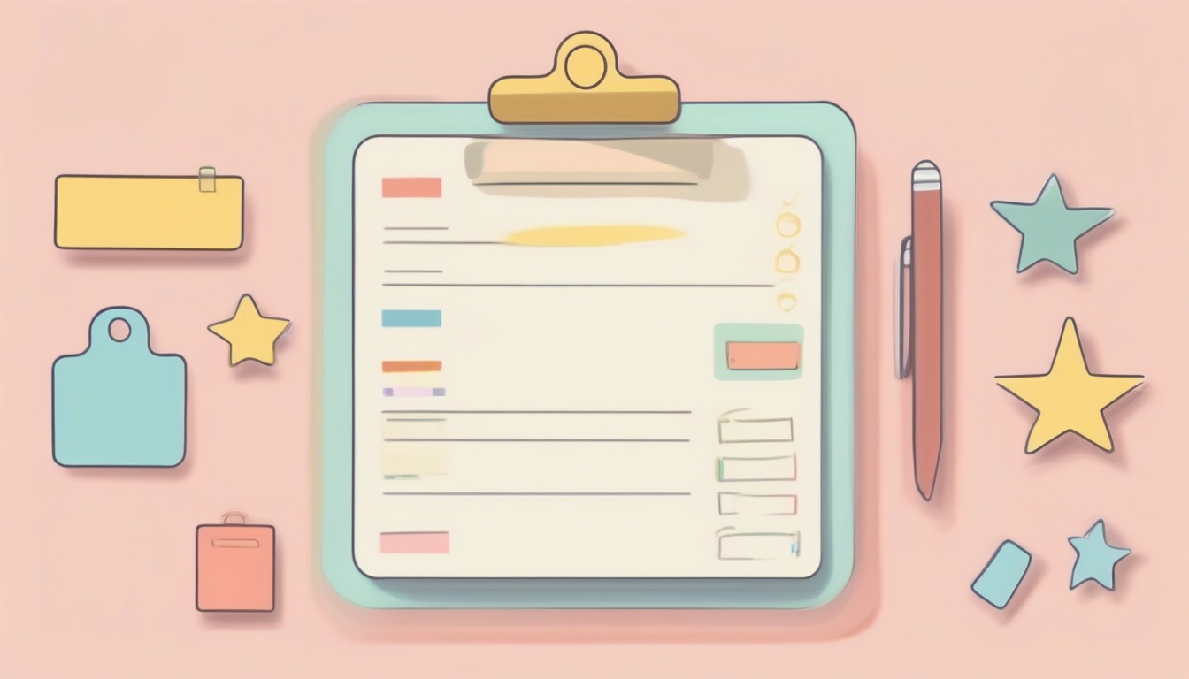 A of a clipboard with a checklist