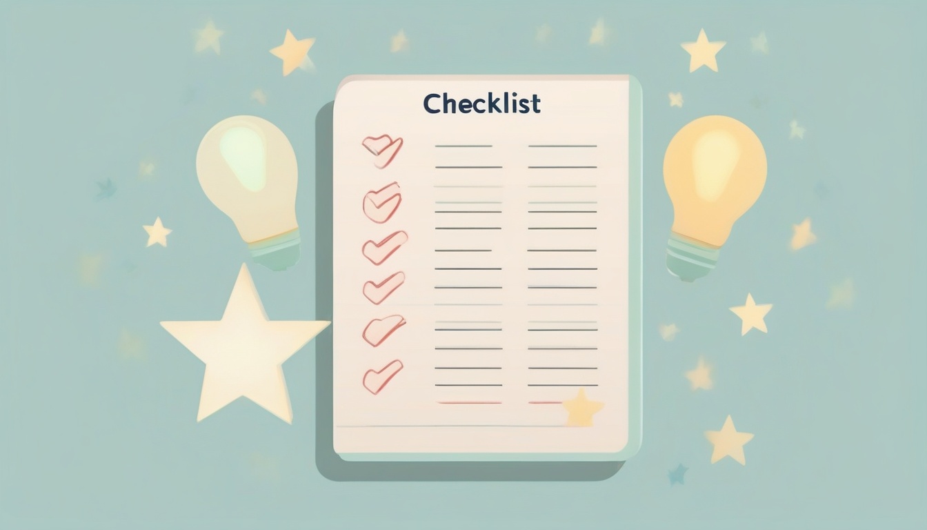 A of a checklist with completed checkmarks