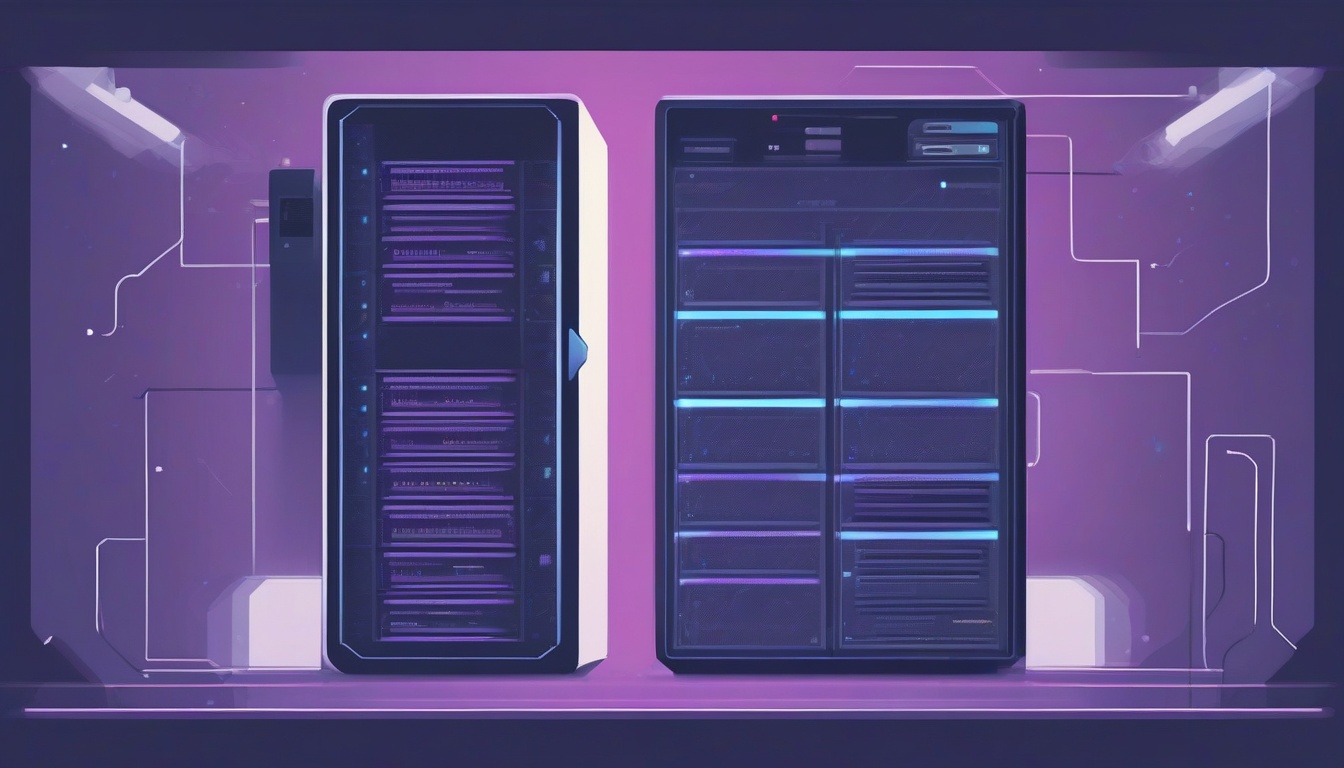 A of a minimalist server with only essential components h...