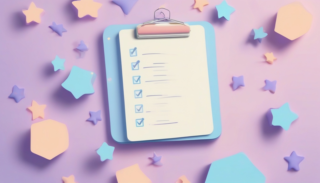 A of a checklist clipboard with soft glowing checkmarks