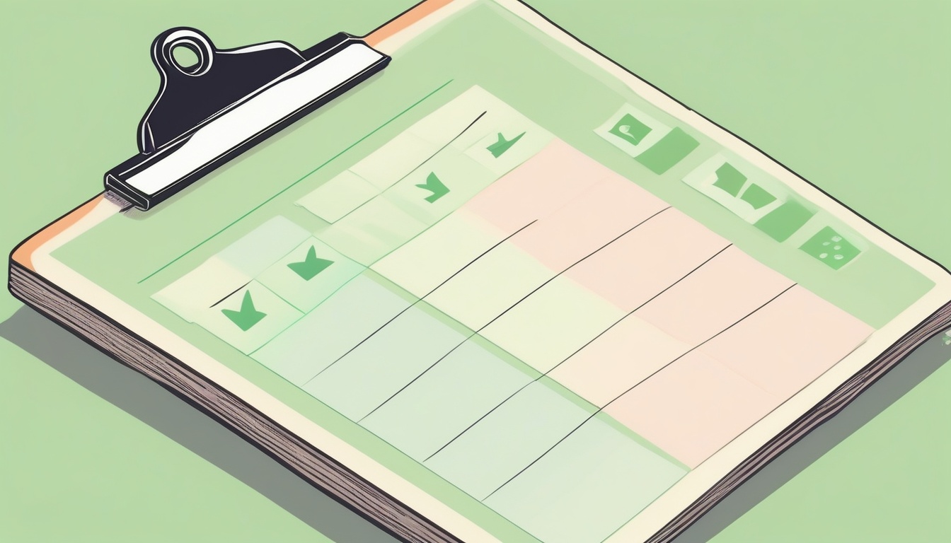 A of a completed checklist on a clipboard with a green ch...