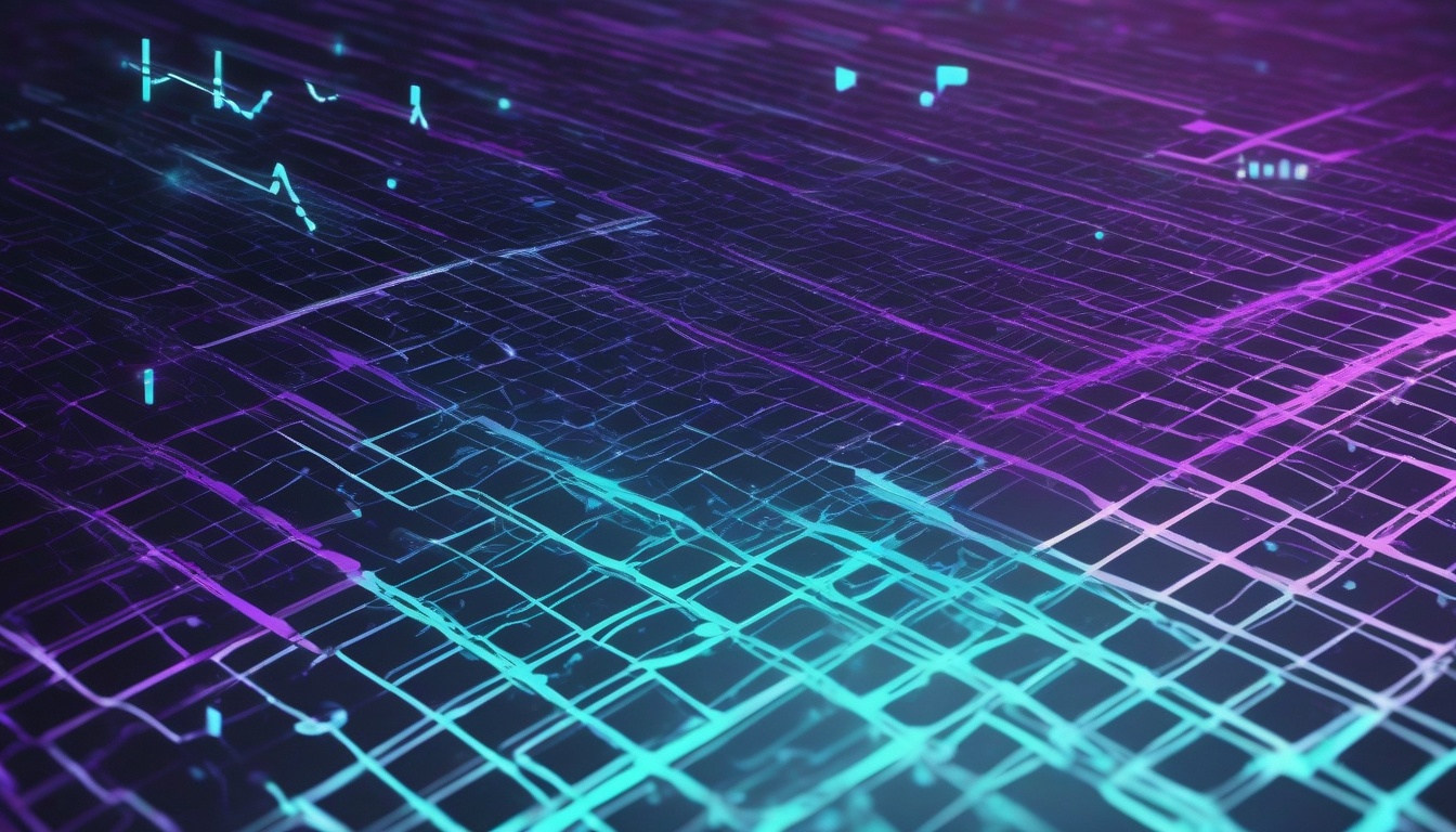 A clean modern illustration of an abstract spreadsheet gr...