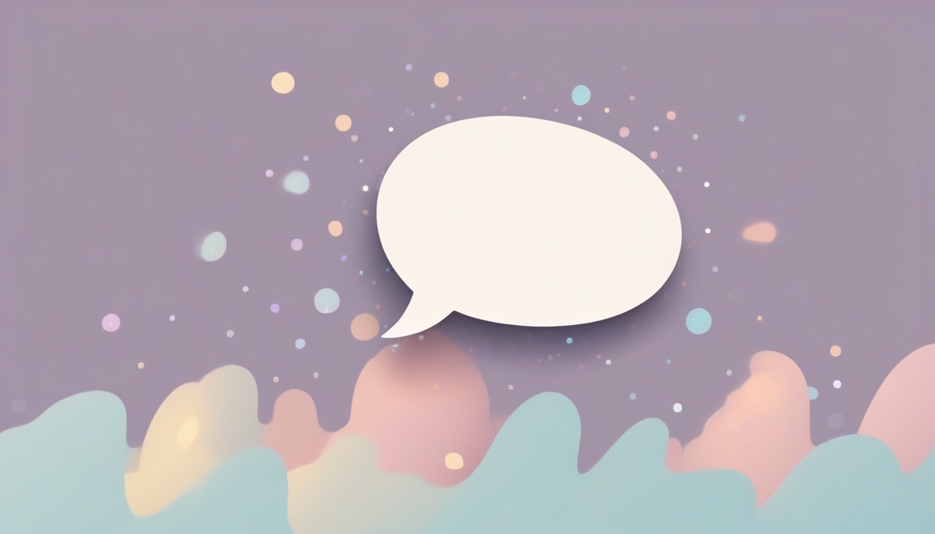 A of a chat bubble icon with sparkles and a broom sweepin...