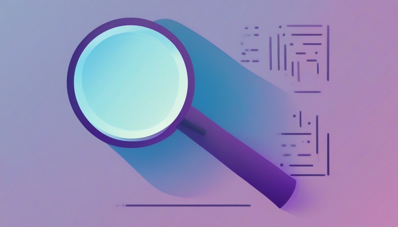 A of a magnifying glass over clean organized code lines w...