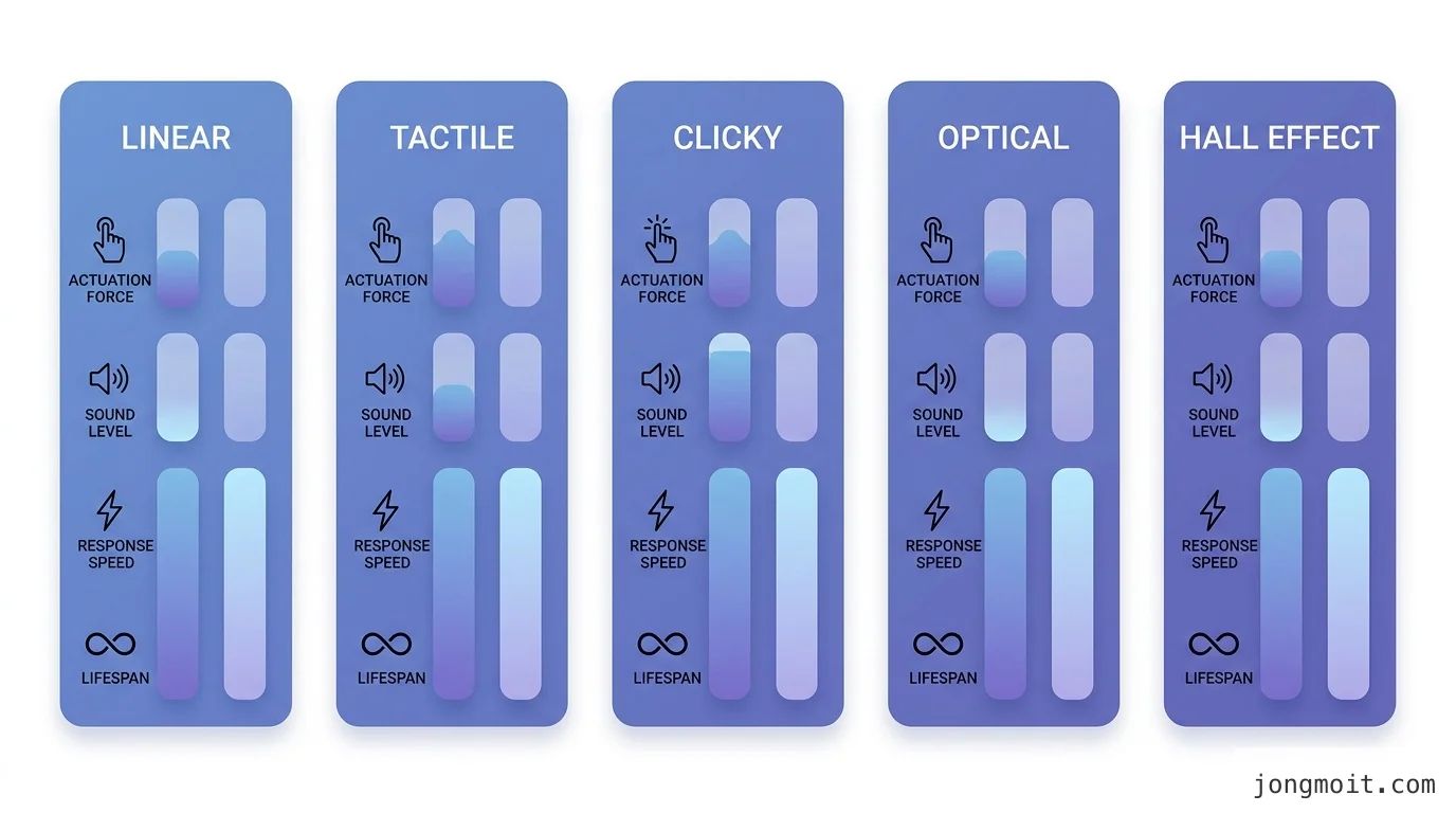 직접 정리한 스위치 종류별 특성 비교 비교 인포그래픽