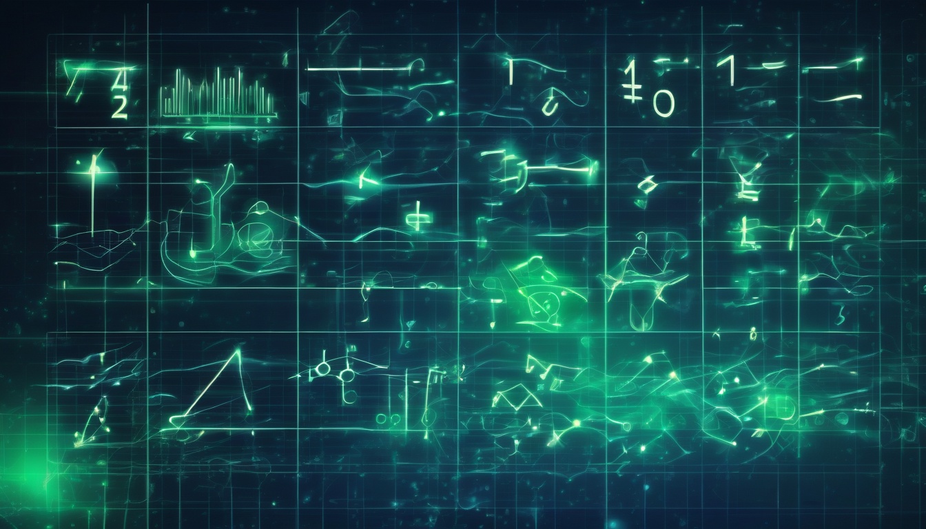 A clean modern illustration of mathematical formulas and ...