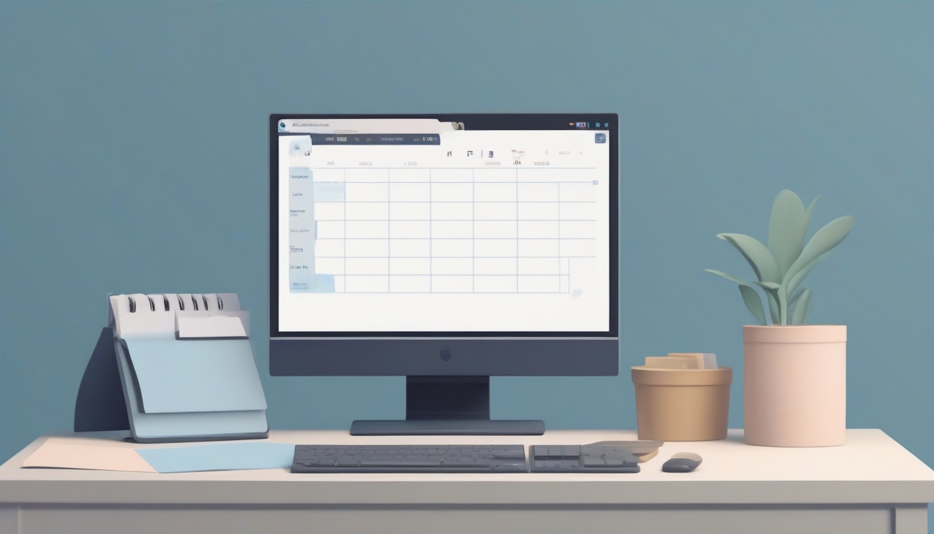 A of a desktop monitor with a text file icon flowing out ...