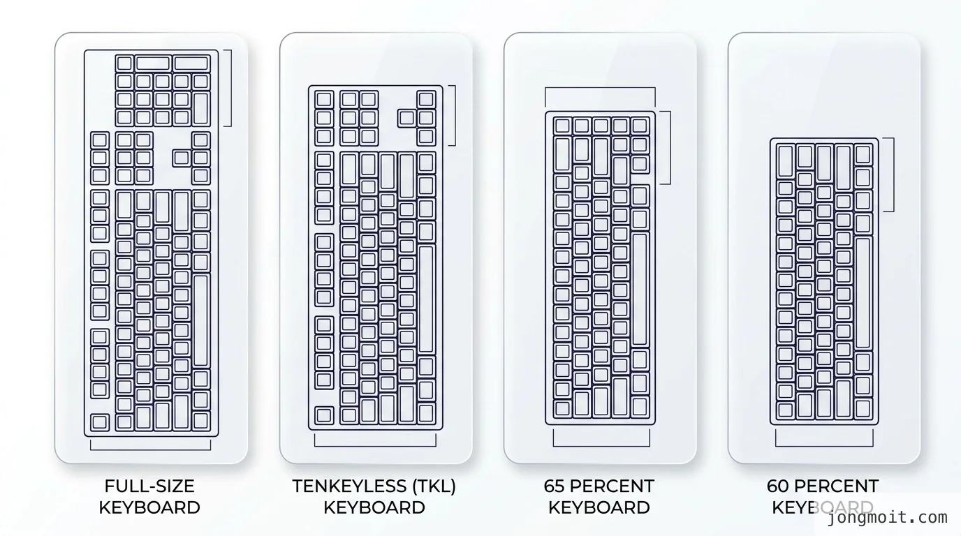 직접 정리한 키보드 배열별 크기 비교 비교 인포그래픽
