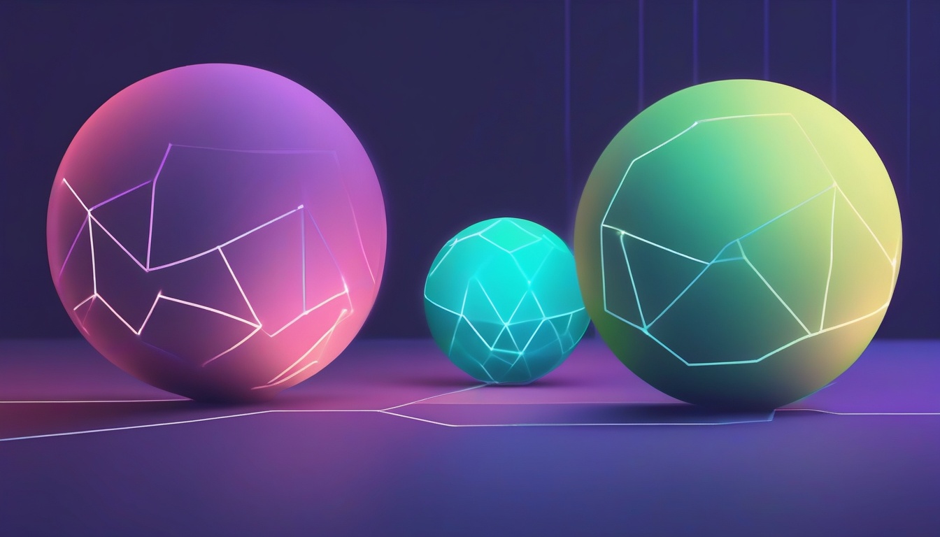 A of three glowing orbs in different colors representing ...