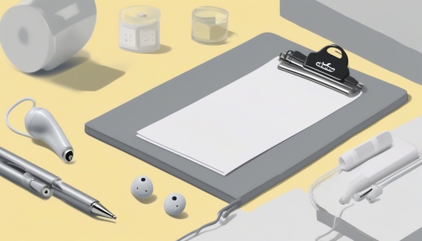 A of a clipboard with five checkbox items