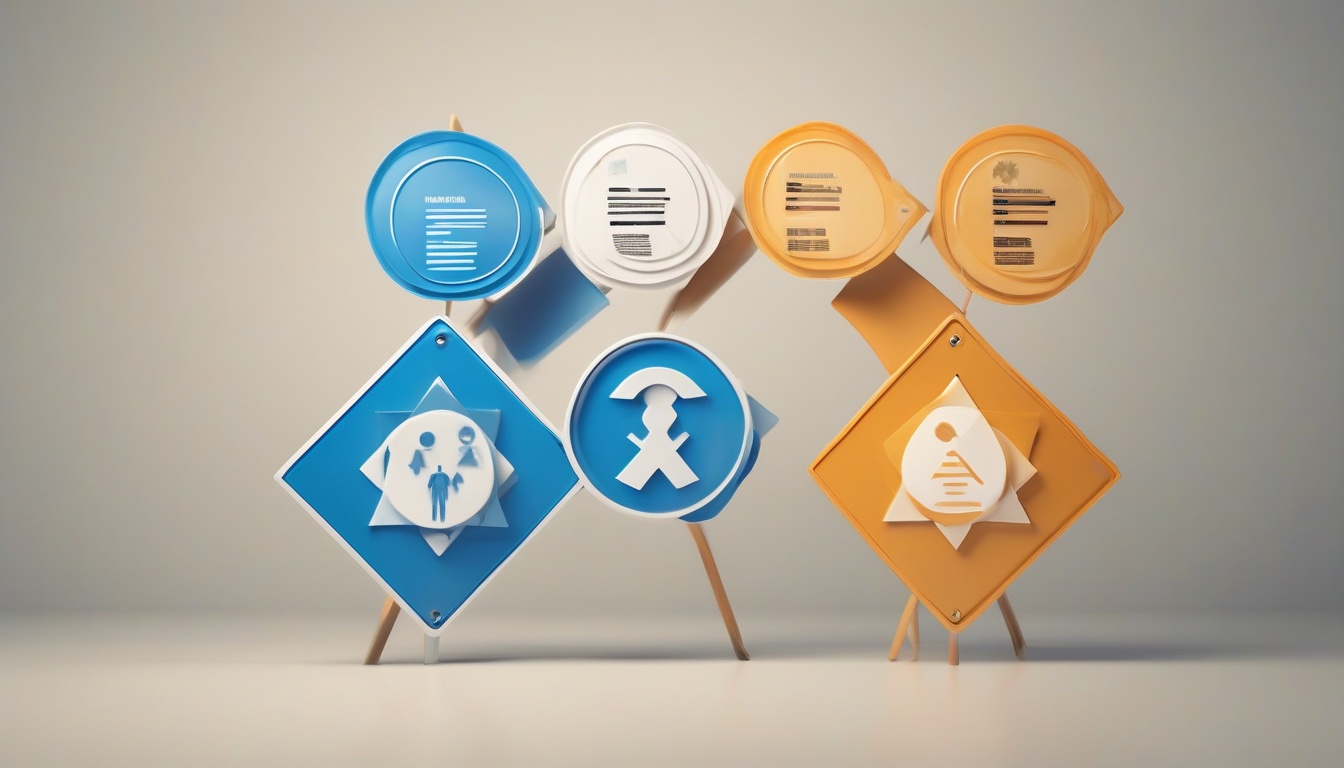 Warning sign infographic concept with three interconnecte...