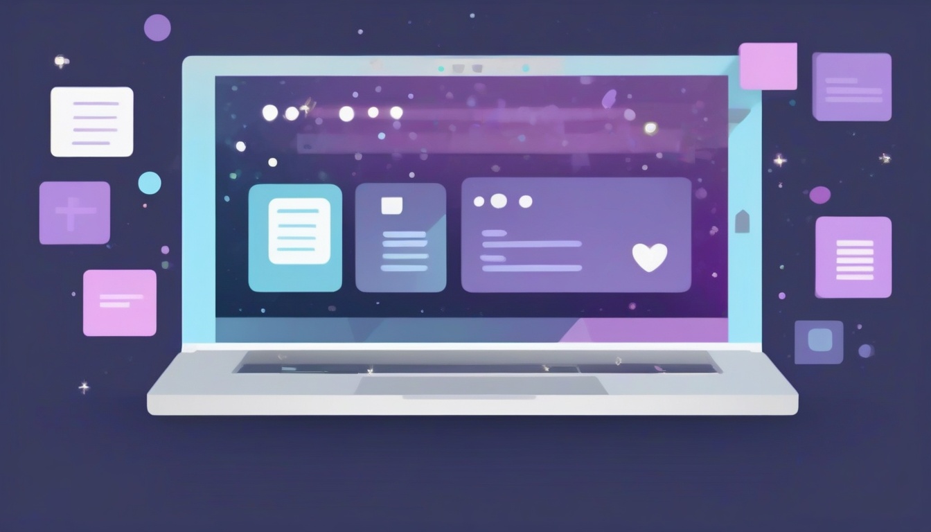 A of a laptop screen showing a clean interface with a lar...