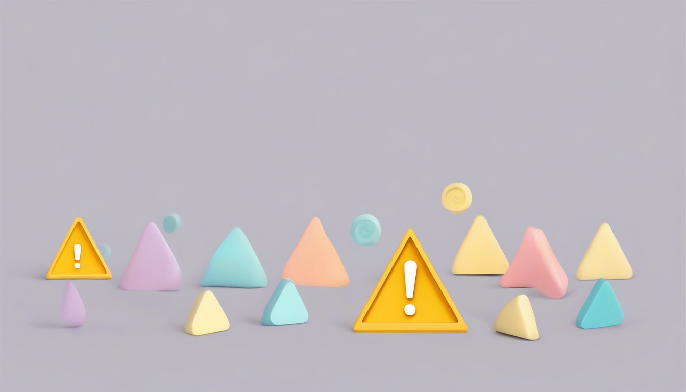 A of a warning triangle symbol with an exclamation mark s...