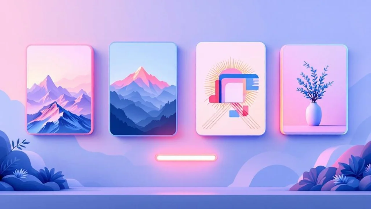 A of four floating frames showing different ai generated ...