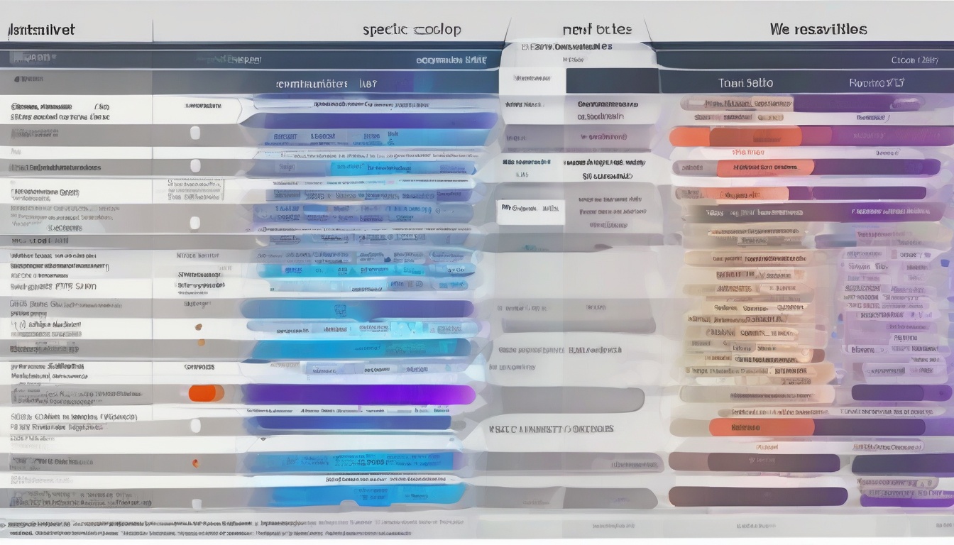 Matrix table showing 6 tablet comparison websites versus ...