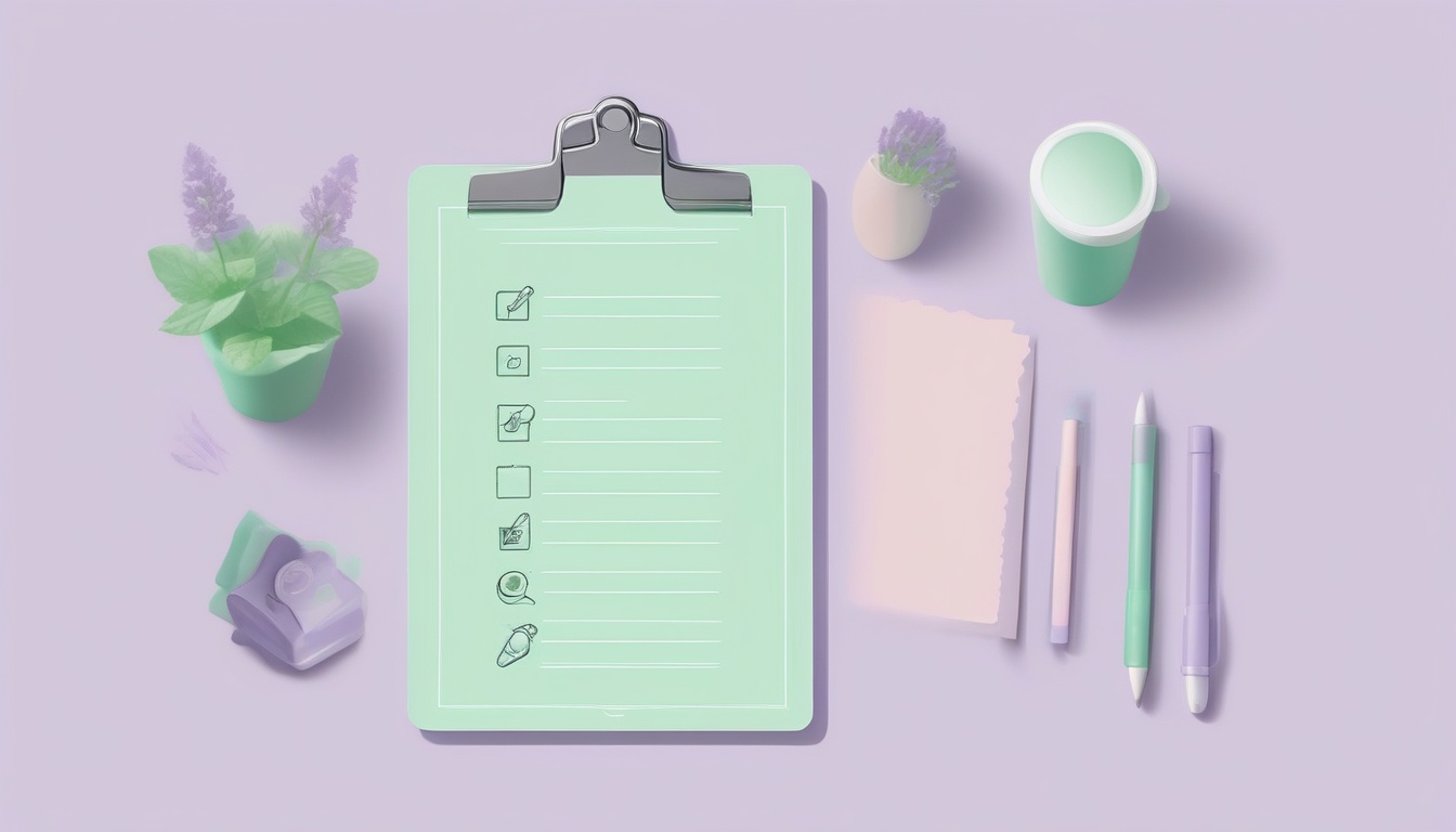 A of a clipboard with a checklist showing four icons - a ...