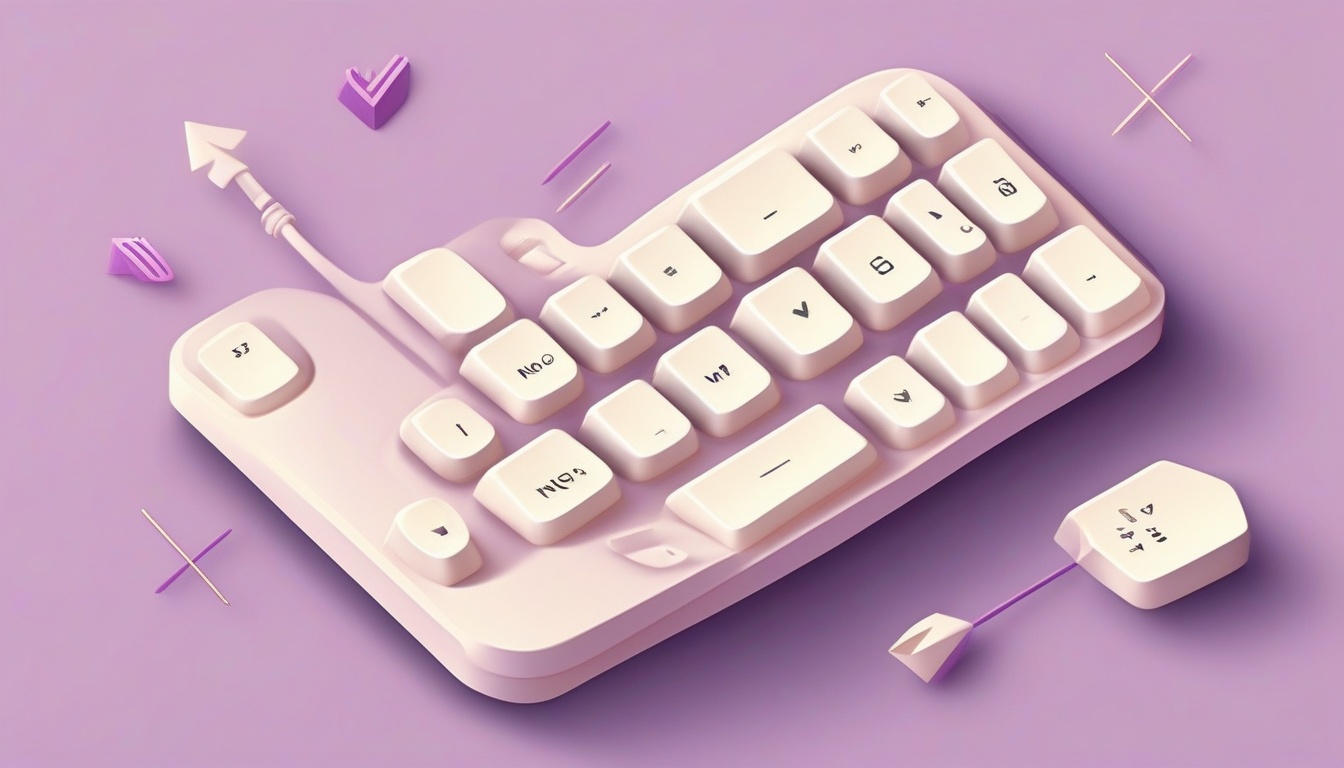 A of a stylized phone keyboard with translation arrow ico...