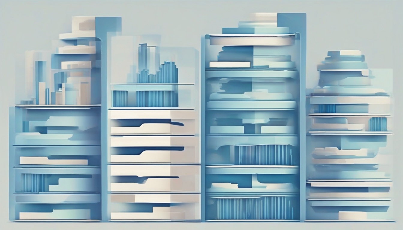 A clean flat illustration of two layered system architect...