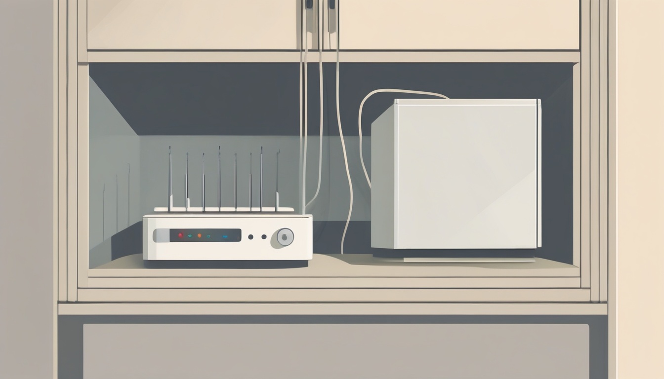 A of a router placed in a wrong position - inside a close...