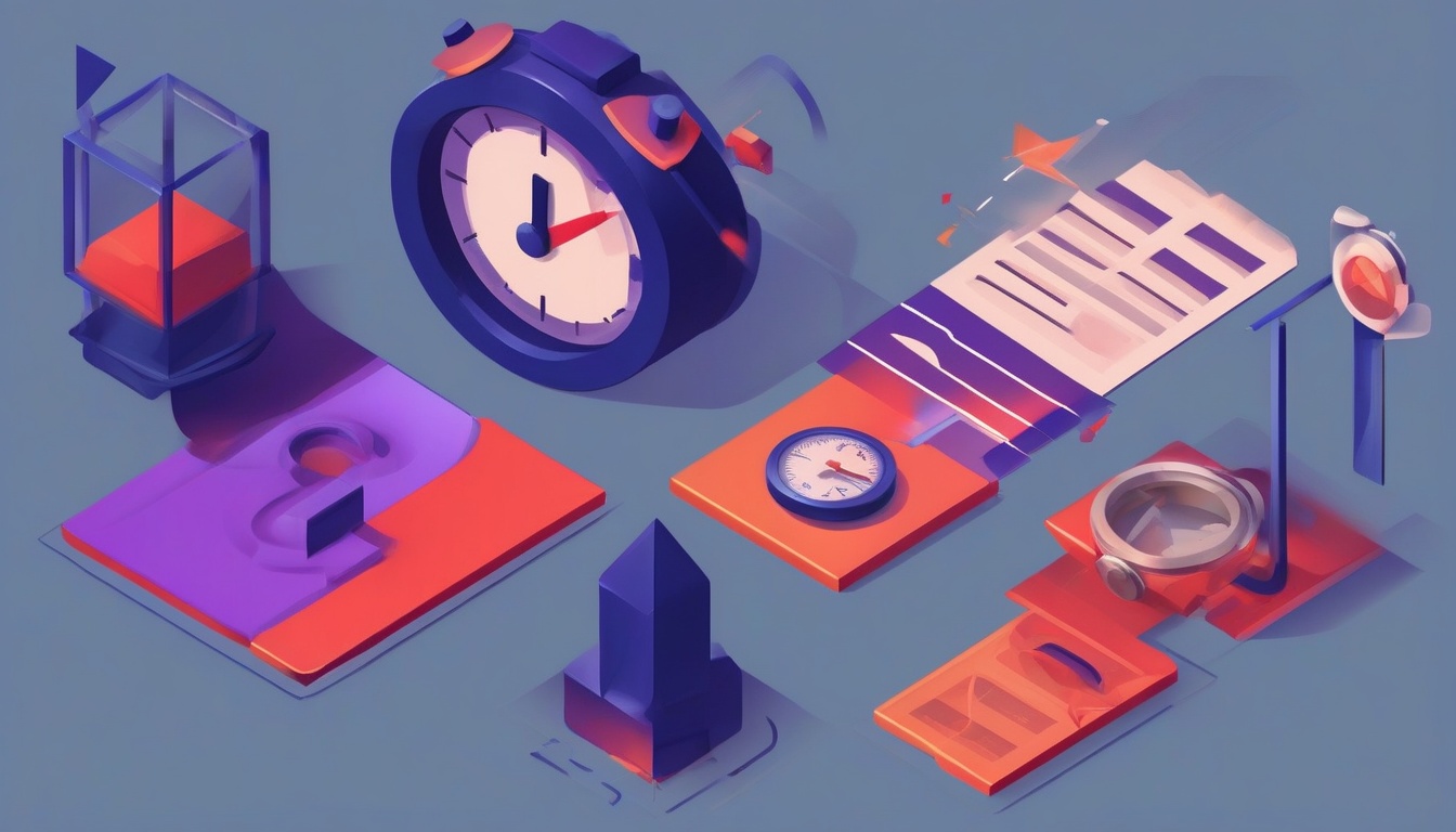 An isometric illustration of five abstract warning icons ...
