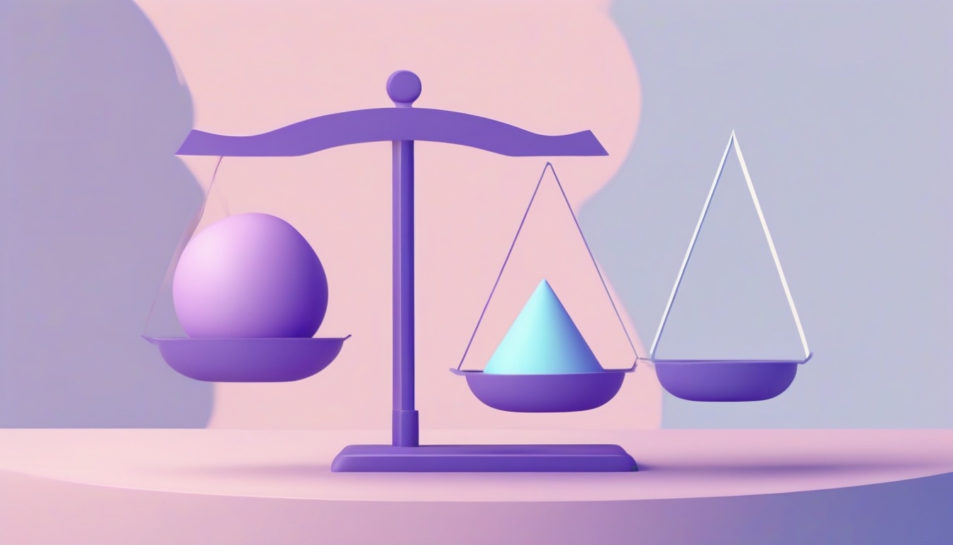 A of two abstract balanced scales with abstract objects r...