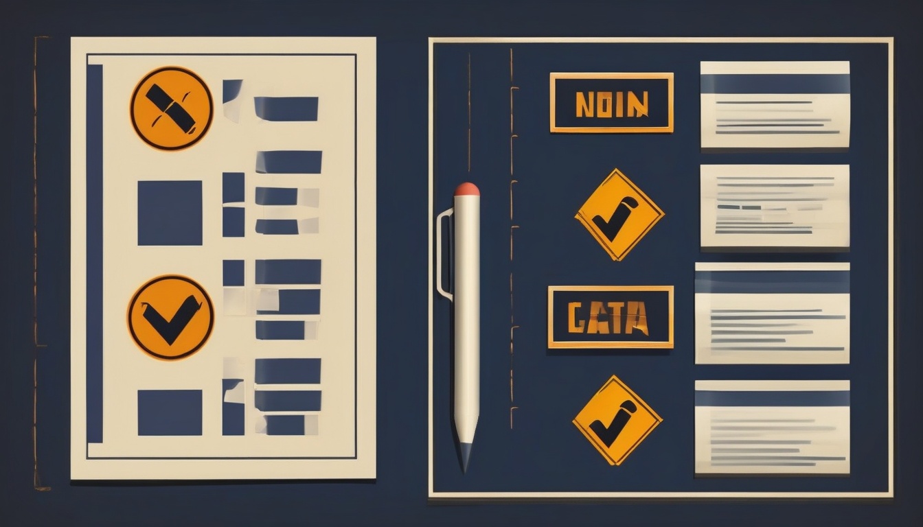 A clean flat illustration of a warning sign icon next to ...